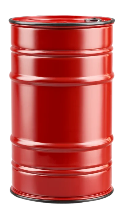 Red Metal Oil Drum