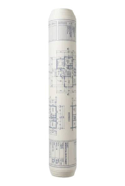Rolled Architectural Blueprint