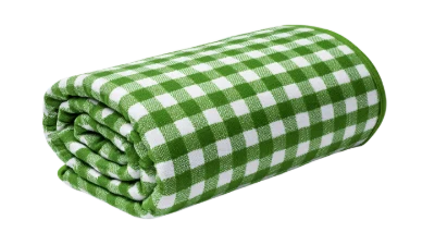 Rolled Gingham Picnic Blanket