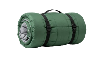 Rolled Green Sleeping Bag