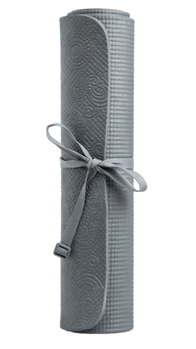 Rolled Grey Yoga Mat