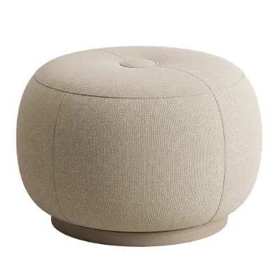 Round Fabric Ottoman