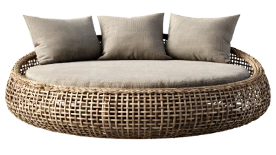 Round Wicker Daybed