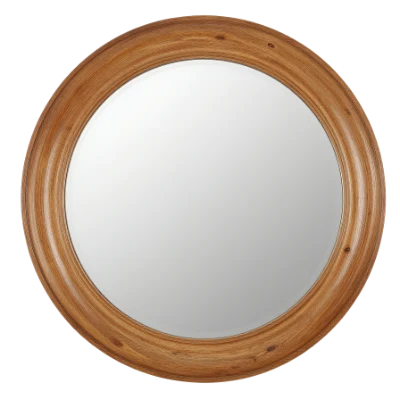 Round Wooden Mirror