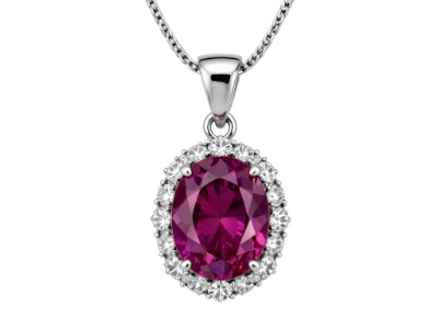 Ruby Diamond Pendant Necklace