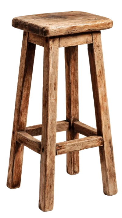 Rustic Wooden Bar Stool