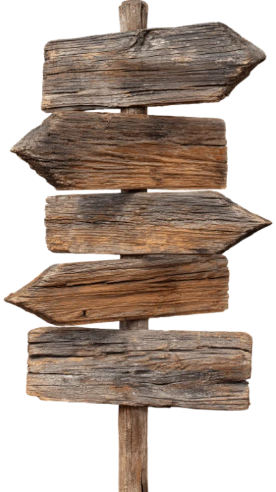 Rustic Wooden Direction Sign