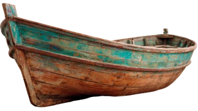 Rustic Wooden Fishing Boat