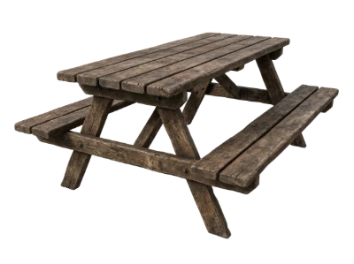 Rustic Wooden Picnic Table