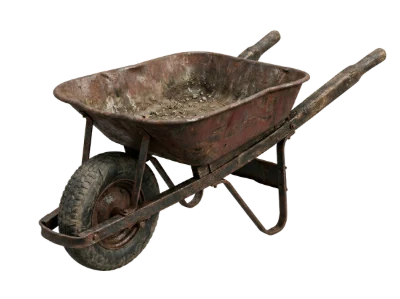 Rusty Metal Wheelbarrow