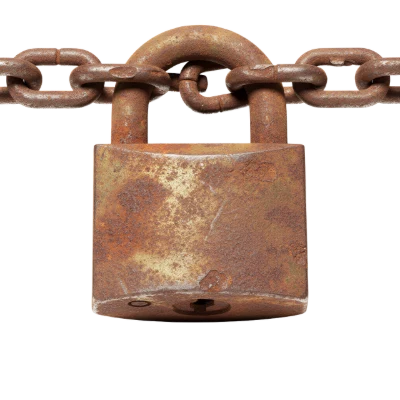 Rusty Padlock With Chain