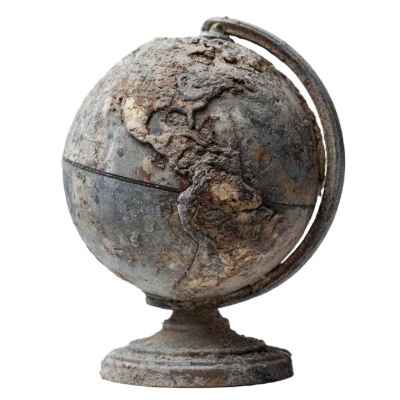 Rusty Vintage World Globe
