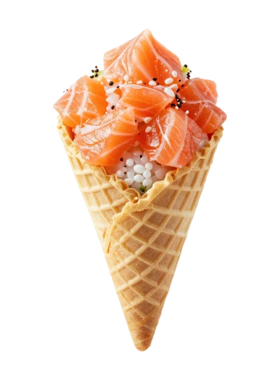 Salmon Sushi Waffle Cone