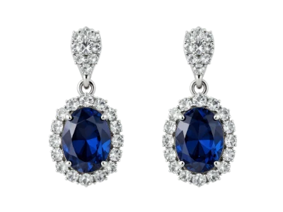 Sapphire Diamond Drop Earrings