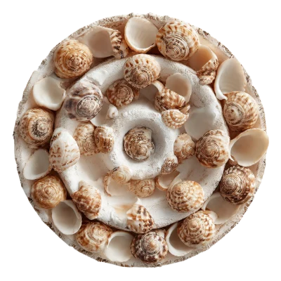 Seashells On Stone Base