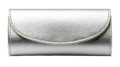 Silver Leather Clutch