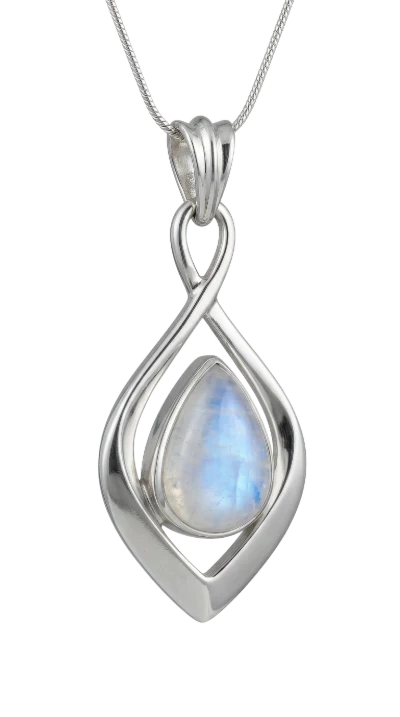 Silver Moonstone Pendant Necklace