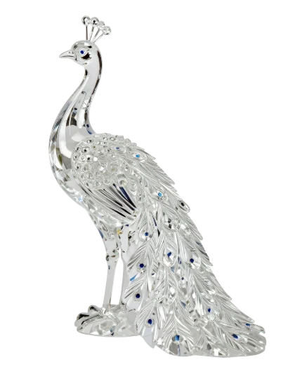 Silver Peacock Figurine