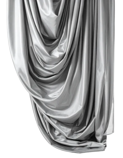 Silver Satin Fabric Drapes