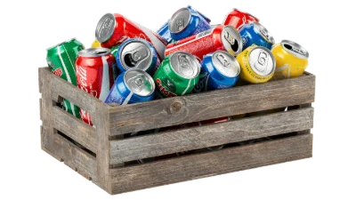 Soda Cans In Crate