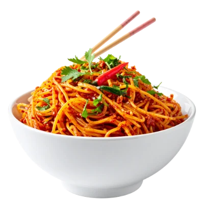 Spicy Noodles In Bowl