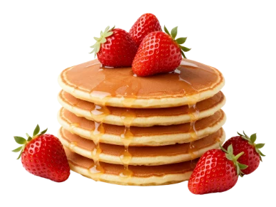 Stack Of Pancakes With Strawberries