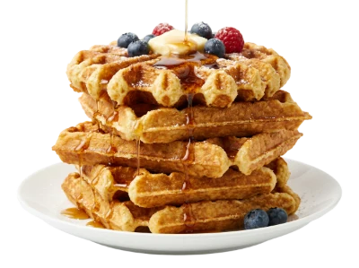 Stack Of Waffles With Syrup