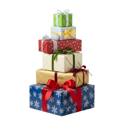 Stacked Christmas Gift Boxes