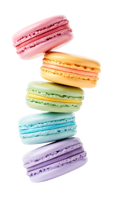 Stacked Colorful French Macarons