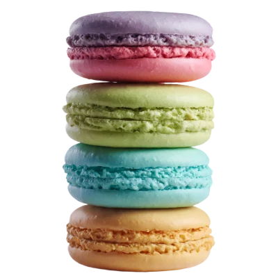 Stacked Colorful French Macarons
