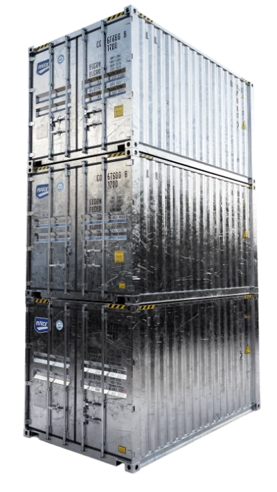 Stacked Metal Shipping Containers