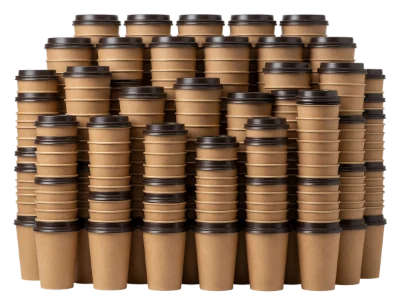 Stacked Paper Coffee Cups