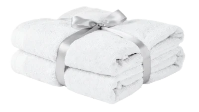 Stacked White Bath Towels