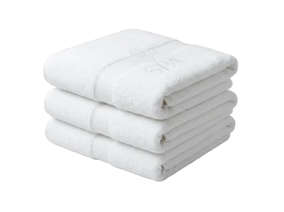 Stacked White Spa Towels