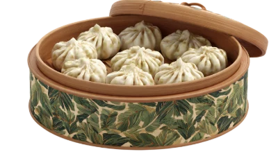 Steamed Dumplings In Bamboo Steamer