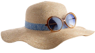 Straw Hat With Sunglasses