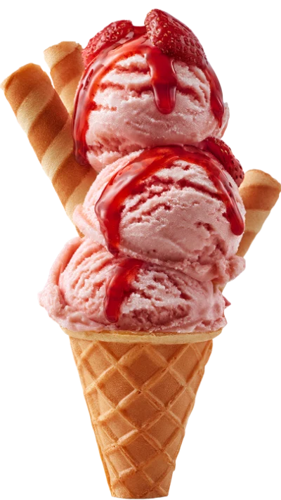 Strawberry Ice Cream Cone