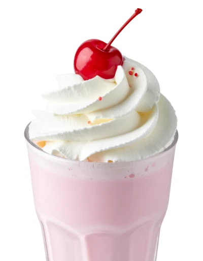 Strawberry Milkshake With Cherry