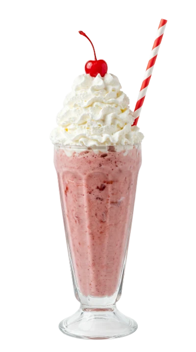 Strawberry Milkshake With Cherry