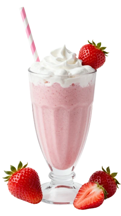 Strawberry Milkshake With Cream