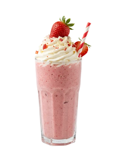Strawberry Milkshake With Cream