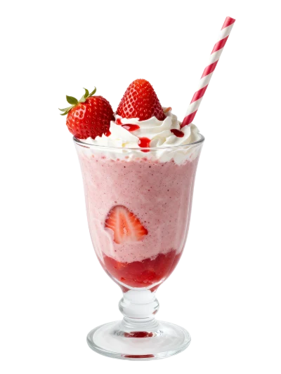 Strawberry Milkshake With Cream