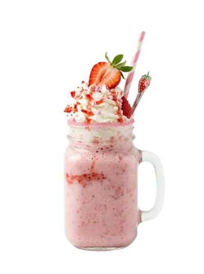 Strawberry Milkshake With Whipped Cream