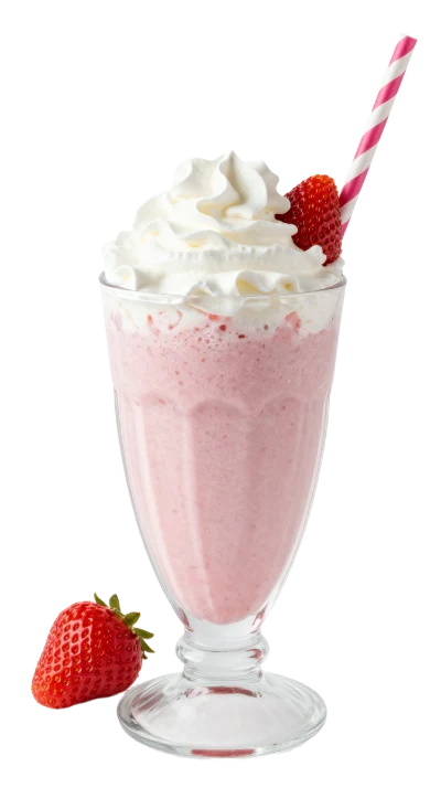 Strawberry Milkshake With Whipped Cream