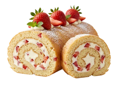 Strawberry Swiss Roll Cake