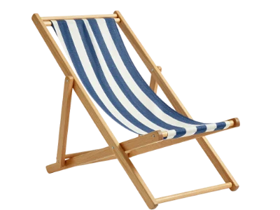 Striped Wooden Deck Chair