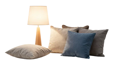 Table Lamp And Pillows