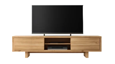Television On Wooden Stand