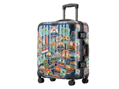 Travel Suitcase With Stickers