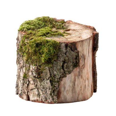 Tree Stump With Moss